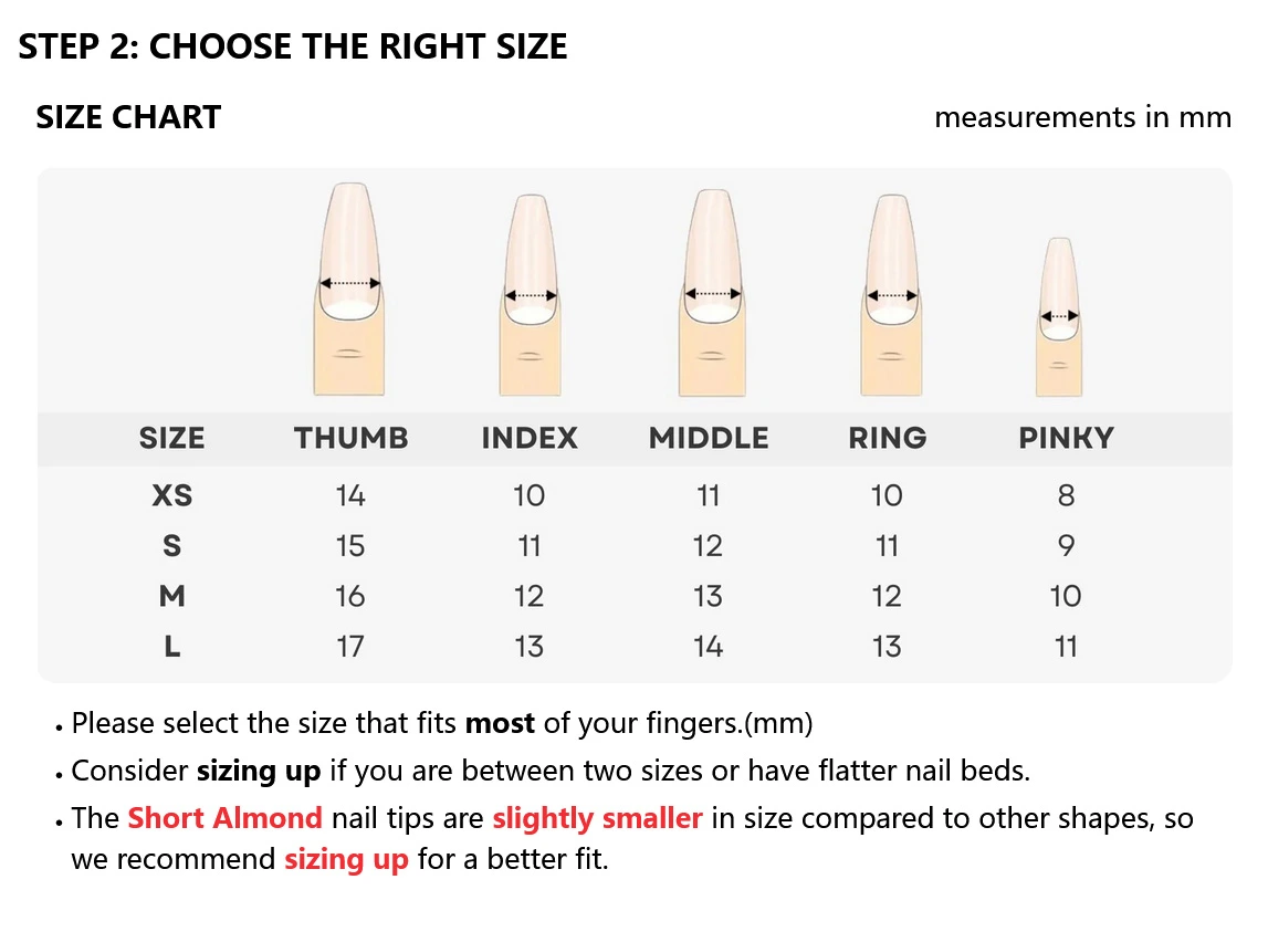 Press-On Nails Sizing Guide Step2